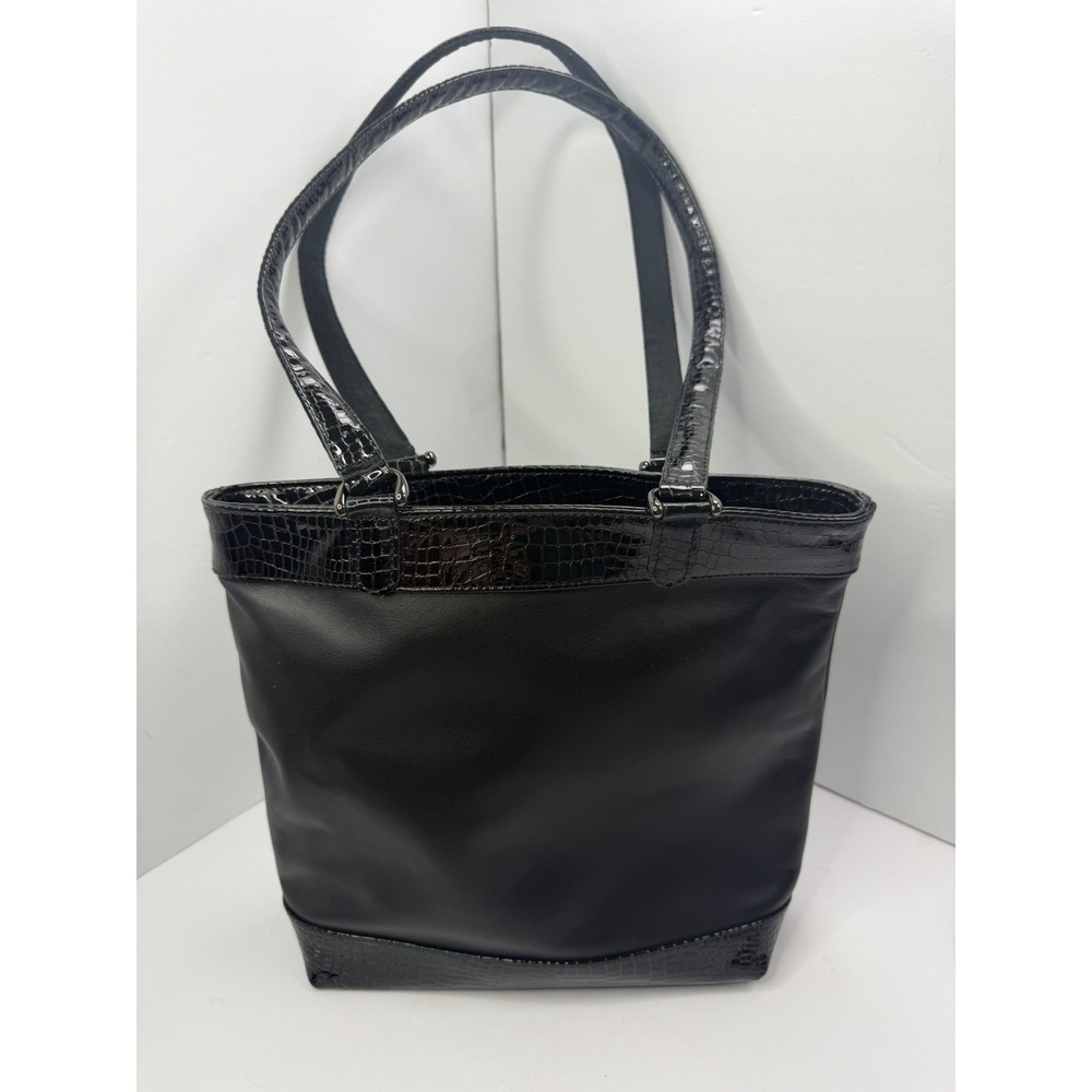 SAS Leather Handbag Purse With Shoulder Strap made in USA Vintage Textured Edges